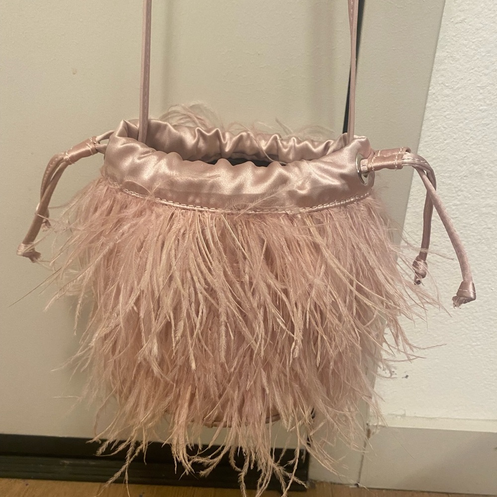 steve madden ostrich feather purse